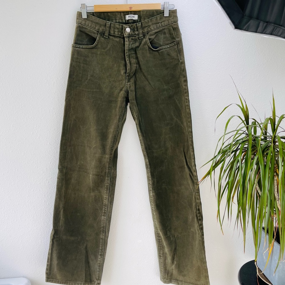 MOSCHINO Green super soft jeans relaxed straight pants joggers